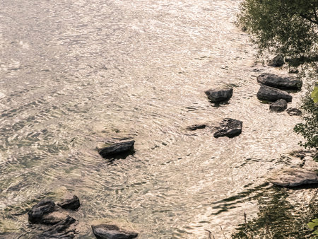 Beautiful water of Lake Ohrid as nature background. Ohrid is the oldest lake in Europe....