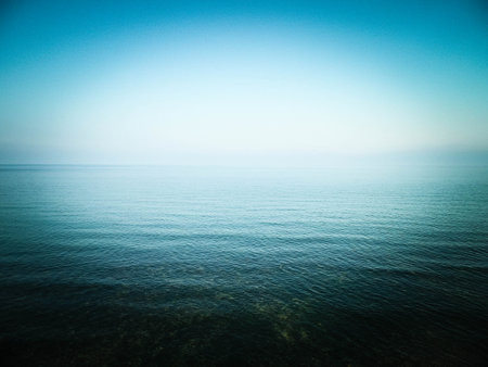Black Sea water as nature background. Copy space, toned image.の写真素材