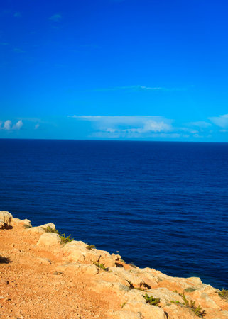 Landscape of Marfa Peninsula. North part of Malta.の写真素材
