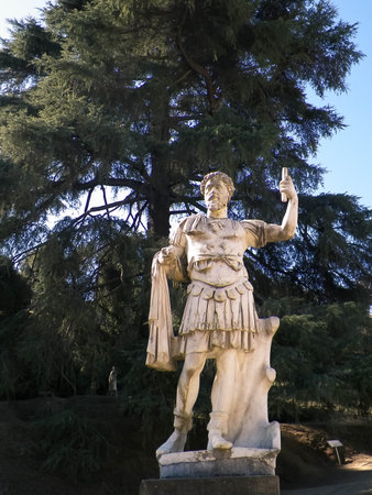 Monument in Boboli Gardens. Boboli Gardens is one of the main attractions in Florence. Beautiful architecture. Touristic place.の写真素材