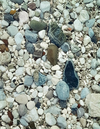 Beach stones as a natural background. Copy space.の写真素材