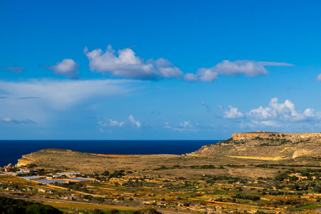 Landscape of Marfa Peninsula. North part of Malta.の写真素材