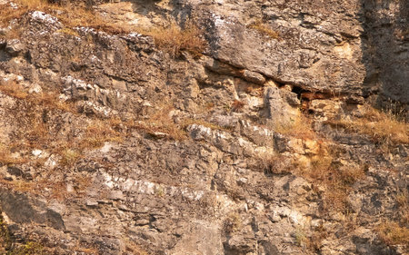 Stone rocks as nature background. Close up in rocks on Ohrid coast, Macedonia. Nature background, copy space.の写真素材