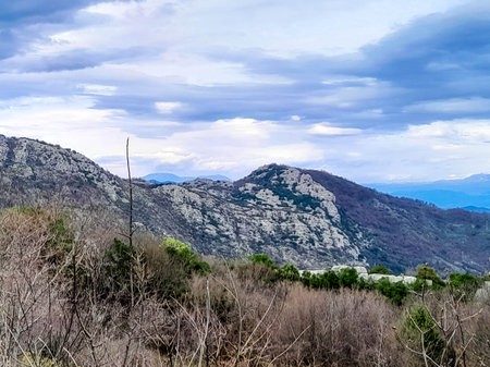 Rumija Mountains nearby Lake Skadar. Montenegro outside the tourist season.の写真素材