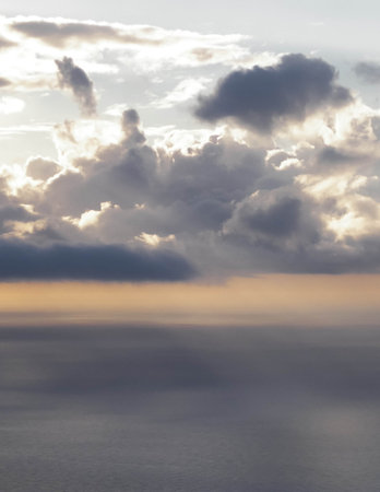 Stunning oceanscape of Atlantic ocean at sunrise. Beauty of nature.の写真素材