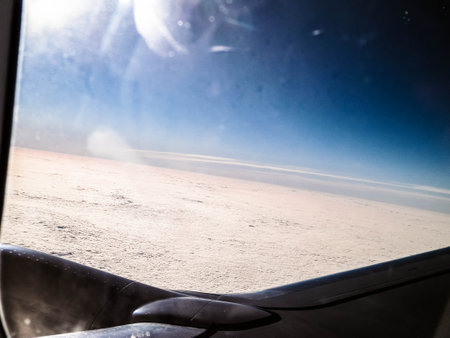 View from a plane window. Travel concept.の写真素材