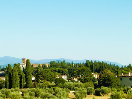 Little church and countryside in Tuscany italy. Vacations.の写真素材