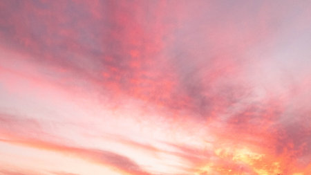 Beautiful sunset sky background. Picture, of clouds and sunset or sunrise.の写真素材