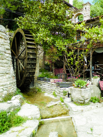 Stream in the gardens. Traveling and exploration concept.