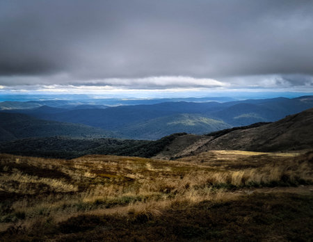 Incoming storm in Bieszczady. Carpathians. Beauty of nature.の写真素材