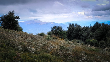 Incoming storm in Bieszczady. Carpathians. Beauty of nature.の写真素材