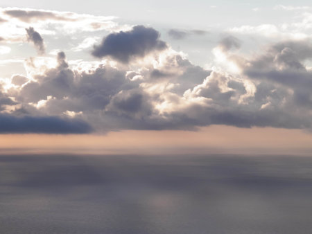Stunning oceanscape of Atlantic ocean at sunrise. Beauty of nature.の写真素材