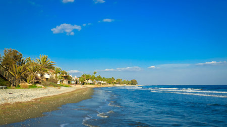 Amazing view of coastal area in Cyprus. Perivolia Beach.の写真素材