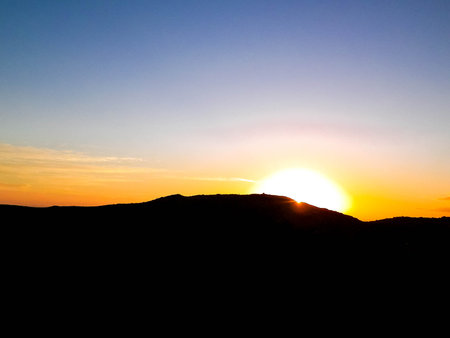 Sinset over Montaの写真素材