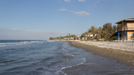Amazing view of coastal area in Cyprus. Perivolia Beach.の写真素材