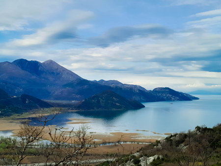 Lovcen mountains and Skadar Lake in Montenegro. Beauty of nature. Autumn season.の写真素材