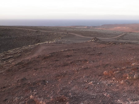Volcano crater on top of Montaの写真素材