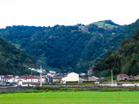 Village Faial da Terra on Sao Miguel Island. Beauty of Azores Archipelago on Atlantic.の写真素材