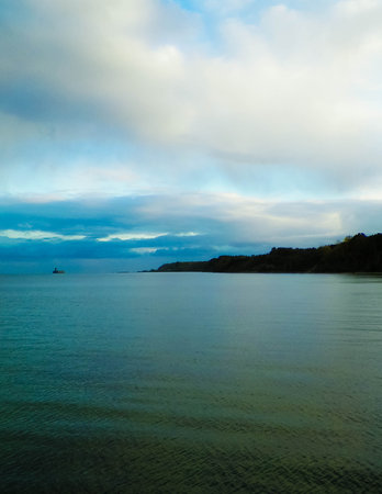 Baltic Sea coast of Mechelinki village. Mechelinki is small fishermans village in Northern Poland.の写真素材