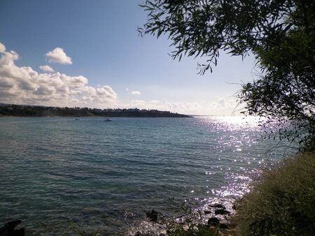 Coastal area on Cyprus island. Nature and exploration concept. Cyprus is a country and island on the Mediterranean Sea.の写真素材