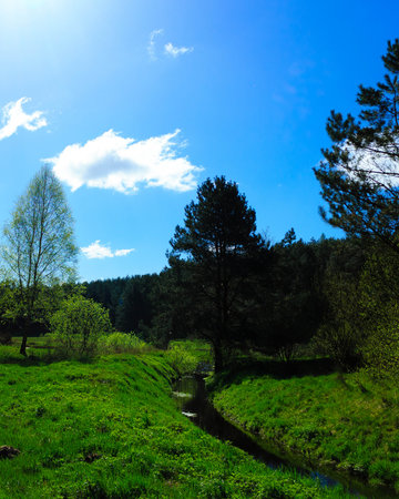Nature of northern Poland. Kashubia region, stunning natural landscape.の写真素材