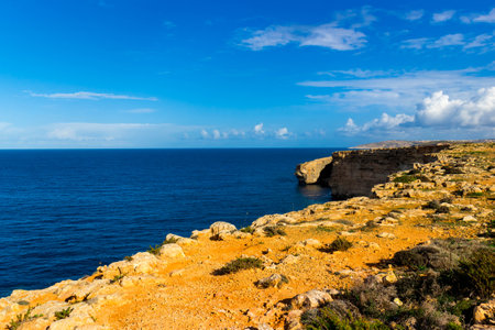 Landscape of Marfa Peninsula. North part of Malta.の写真素材