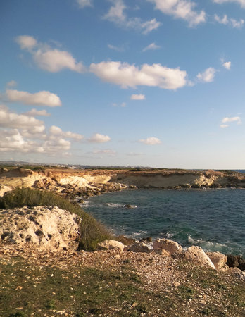 Coastal area in Cyprus near Coral Bay. Pure nature.の写真素材