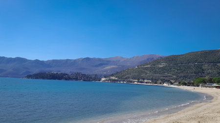 Beach in Budva at early summer. Montenegro is beautiful even after the touristic summer season.の写真素材