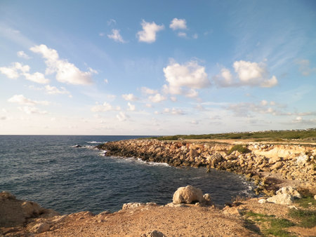 Coastal area in Cyprus near Coral Bay. Pure nature.の写真素材