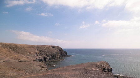 Rocks on the coast of Lanzarote Island. Beauty of nature. Travel concept.の写真素材
