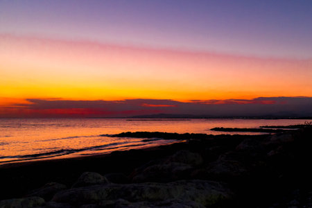 Sunset over Mediterranean sea. Beauty of nature.の写真素材