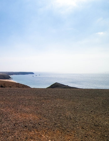 Cliff near Popagayo Beach. Lanzarote Island. Canarian Archipelago. Popular touristic attraction.の写真素材