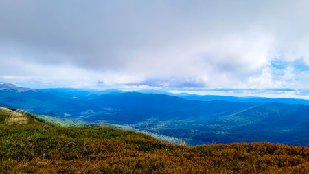 Landscape of Bieszczady Mountains which is the northern part of Carpatian Mountains. Beauty of nature.の写真素材