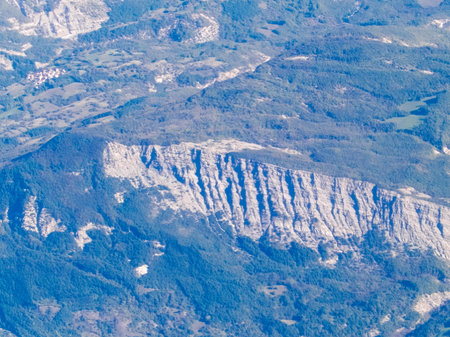 Landscape of Appenine Mountains in northern Italy.の写真素材