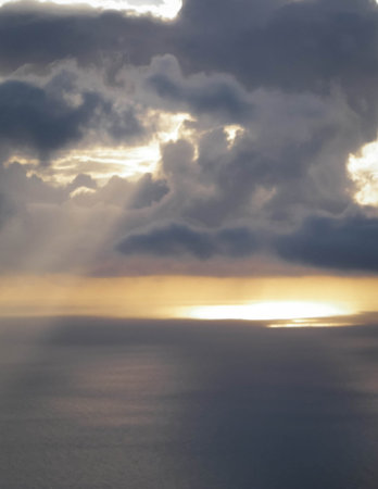 Early morning over Atlantic Ocean. Beauty of nature.