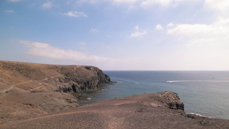 Rocks on the coast of Lanzarote Island. Beauty of nature. Travel concept.の写真素材
