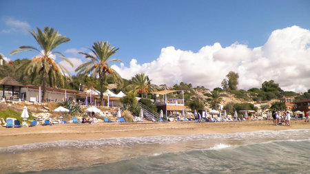 Coral beach on Cyprus. Popular touristic places.の写真素材