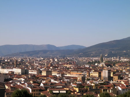 View of the suburbs of Florence. Tuscany Italy.の写真素材