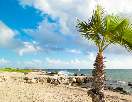 Coast of Cyprus Island. Breathtaking natural view.の写真素材