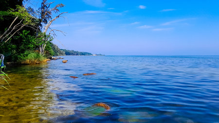 Baltic Sea view from coast near Oslonino. Pucka Bay.の写真素材