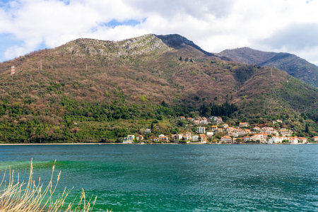 Small village on the coast of Kotorska Bay. Montenegro.