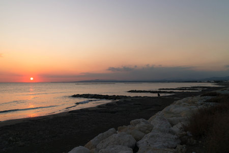 Sunset over Mediterranean sea. Beauty of nature.の写真素材
