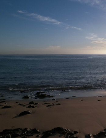 Ocean view from beach in Playa Blanca, Lanzarote Island, Canarian archipelago. Beauty of nature.の写真素材