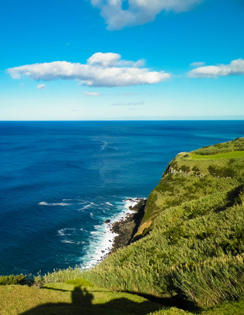 Beautiful view of coastal area on Sao Miguel island. Beautiful nature of Azores.の写真素材