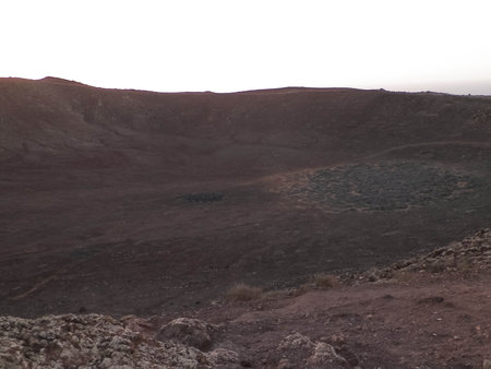 Volcano crater on top of Montaの写真素材