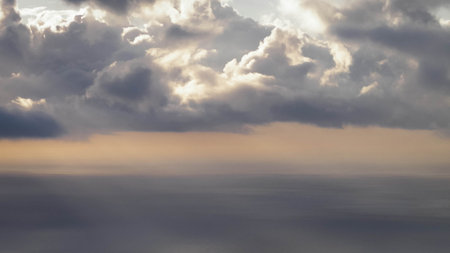 Early morning over the Atlantic Ocean. Beauty of nature.