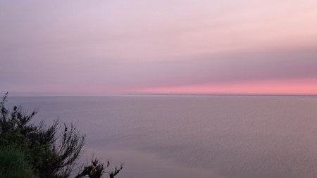 Amazing sunrise ovwer Baltic Sea. Northern Poland.