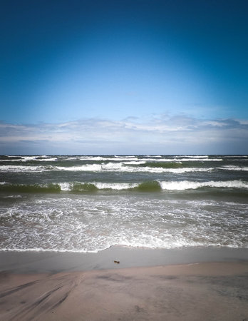 Breathtaking view of the Baltic Sea. Incoming storm.の写真素材
