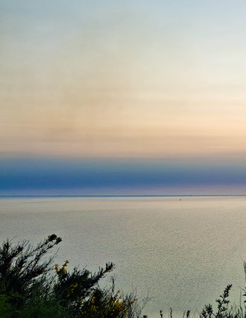Amazing sunrise ovwer Baltic Sea. Northern Poland.