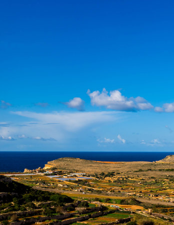 Landscape of Marfa Peninsula. North part of Malta.の写真素材